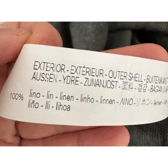 Zara 100% Linen mens plaid 2 button blazer tailored office sz 38 (M) - Picture 9 of 9